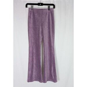 Gap Flare Leggings XXL 14 16 Girl's Purple Ribbed Velour Pull On Easy Wear